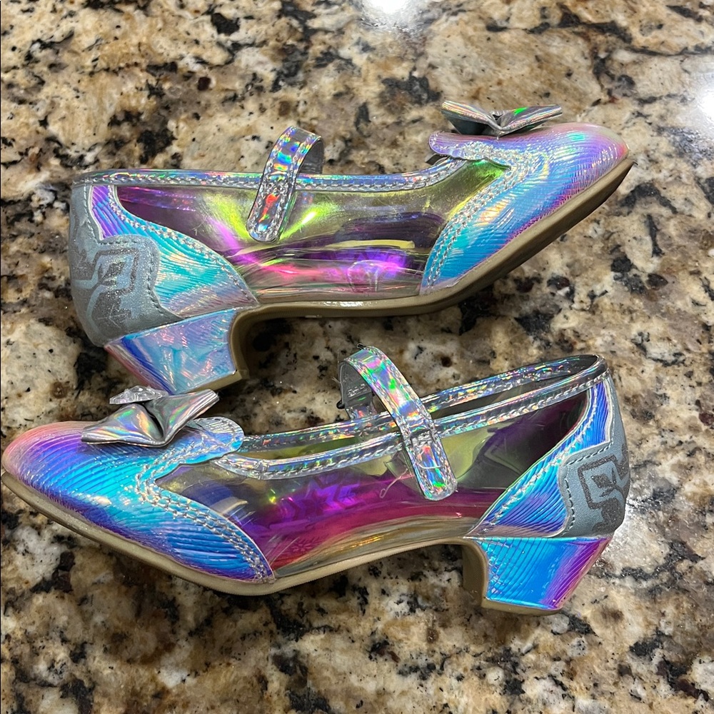 Disney Frozen Holographic Dress Shoes with Bow - Picture 4 of 6